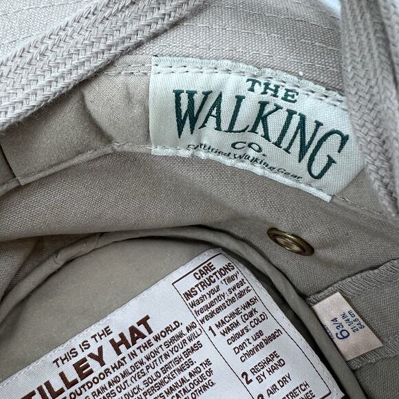 Tilley Hat Beige Canvas Outdoor Snap Brim Boonie Hat Chin Strap Womens 6 3/4 main image 5